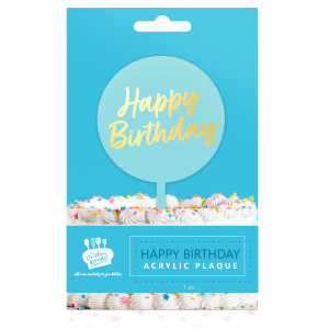 Creative Kitchen Happy Birthday Acrylic Plaque Round Blue