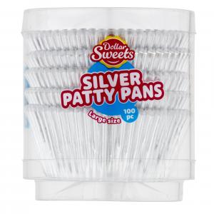 Dollar Sweets Large Silver Patty Pans 100pc