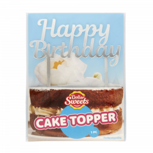 Dollar Sweets Silver Acrylic Cake Topper 1pc