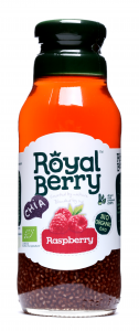 Organic Raspberry beverage with CHIA seeds