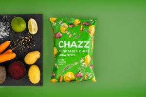 CHAZZ Vegetable chips lime and pepper flavour, 75g