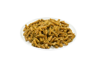 Chickpea rotini with pesto sauce