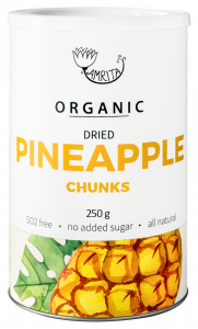 Organic Dried Pineapple chunks AMRITA, 250 g