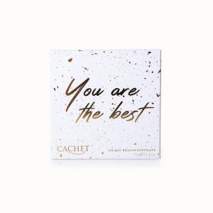 Cachet Message boxes 75 gr. - Milk, dark & white chocolate assortment