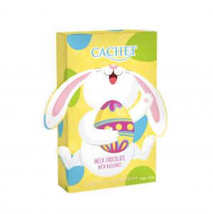Cachet Easter bunny box 165 gr. - Milk chocolates with hazelnut