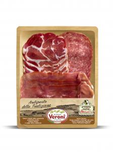 Mix of Salami Milano, Coppa and Prosciutto - Antipasto Nature in Paper bottom tray 100% recyclable (Copy)