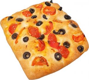 Focaccia with tomatoes and olives, 150g
