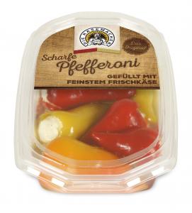 Hot peppers filled with fresh cheese