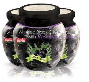 Wrinkled Black Olives with Rosemary