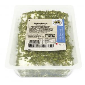 Goat´s milk cheese rolls with chives