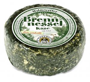 Waldviertler sheep`s milk cheese with nettle leaves