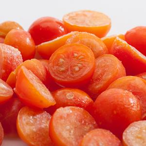 Cherry tomato halves, various varieties