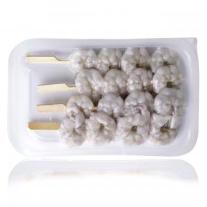 Raw peeled and deveined prawns brochettes - skinpack