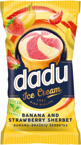 DADU Banana - strawberry sherbet in a wafer cup, 120ml