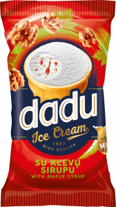 Maple syrup taste ice cream with walnuts  and maple sap taste filling in a wafer cup, 120ml