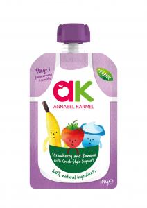 Organic Strawberry and Banana with Greek Yoghurt breakfast puree