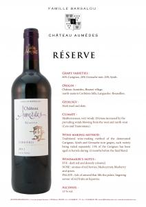 Cuvée Château Aumèdes réserve rouge