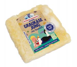 Grey cheese young from hay milk g.t.S, less than 1% fat