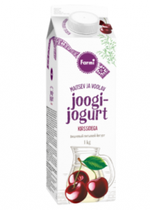 Cherry drinking yoghurt