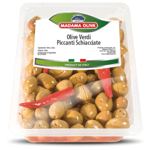 CRACKED GREEN SPICY NOCELLARA ETNEA OLIVES