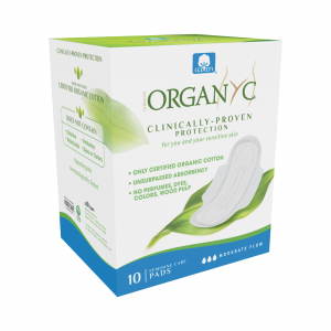 Organyc 100% Certified Organic Cotton Moderate Pads 10ct