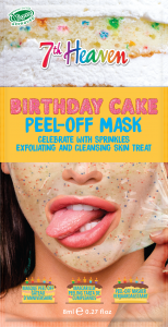 7th Heaven Birthday Cake Peel-Off Face Mask with Plant Based Sprinkles and Vanilla