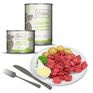 MjAMjAM - tasty beef with boiled potatoes and crunchy peas