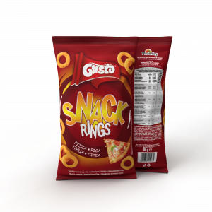 GUSTO RINGS CORN PUFFS WITH PIZZA FLAVOUR 80G