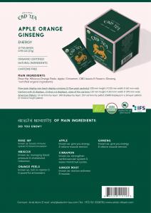 ENERGY - CBD ORGANIC APPLE ORANGE GINSENG HERBAL TEA