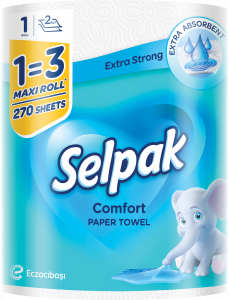SELPAK COMFORT MAXI PAPER TOWEL 1=3 ROLLS