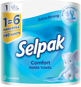 SELPAK COMFORT MAXI PAPER TOWEL 1=6 ROLLS