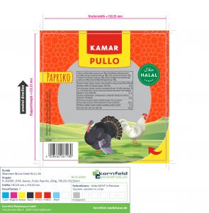 Sliced chicken product of mechanically separatedmeat (chicken,turkey) with chicken meat and paprika Cal.107