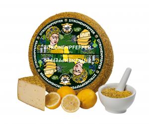 Baldauf Lemon pepper- semi-hard cheese, natural rind with lemon pepper mixture, edible