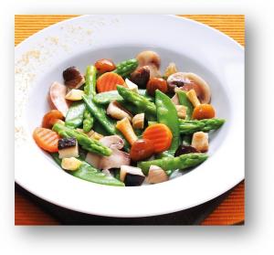 Vegetables mix with snow peas, asparagus and shiitake mushroom (Copy)