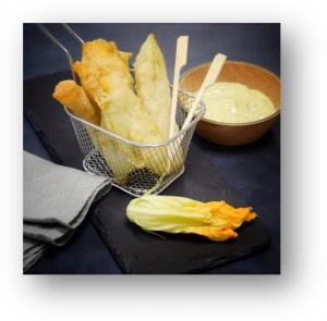 Zucchini flower cooked in tempura