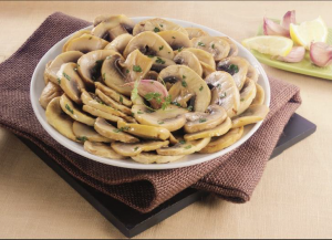 White mushrooms in slices - Organic