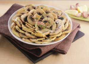 Organic White mushrooms sliced