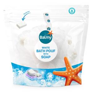 05466-Bath Pouf with White Soap