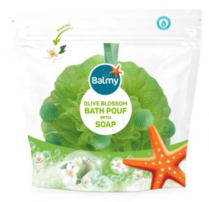 05497-Bath Pouf with Olive Blossom Soap