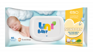 Uni Baby Newborn Cotton Wet Wipes 40 Pieces