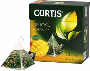 CURTIS Delicate Mango, flavoured green tea in pyramids 20х1,8 g