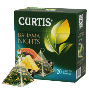 CURTIS Bahama Nights, flavoured green tea in pyramids 20х1,7 g