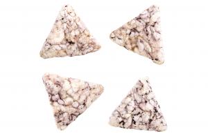 Savoury puffed black rice snack (mini triangles)