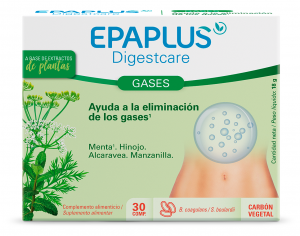 EPAPLUS Digestcare--Gases, Food Supplement to Expel Intestinal Gases with Extracts of Mint, Fennel, Caraway and Chamomile, 30 Tablets