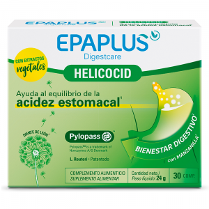 EPAPLUS Digestcare--Helicocid, 30 Tablets, Helps Balance Stomach Acidity and Digestive Well-Being, with Chamomile and Natural Extracts