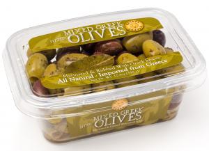 Green and Kalamata olives pitted mix with oregano