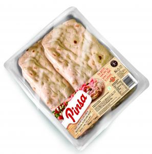 PINSA ROMANA 30x20 cm. (pinsa base-precooked- dough with particular ingredients)