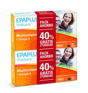 EPAPLUS Vitalcare--Vitality and Defenses Multivitamin - Value Pack (2x30 capsules), 60 days, Comprised of Omega 6 Fatty Acids, Magnesium, & Vitamins C, E, B1, B2, B3, B5, B6, B8, B9, B12, Zinc