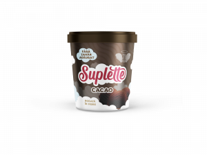 SUPLETTE ice cream cocoa tube 500 ml, WITHOUT ADDED SUGAR
