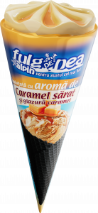 FULG DE NEA black cone, salted caramel ice cream with caramel glaze
